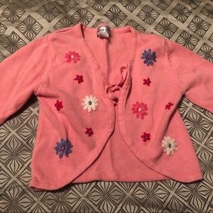 Girls pink flower sweater